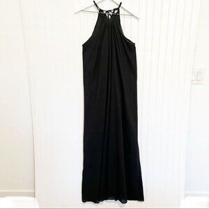 Regina Donde Black Cotton Maxi Dress Resortwear Travel Lagenlook Vacation Beachy